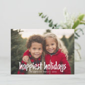 Cartes Pour Fêtes Annuelles Happy Holidays Full Photo rustique script moderne (Debout devant)