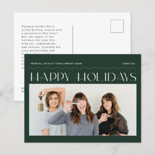 Cartes Pour Fêtes Annuelles Happy Holidays Group Photo Corporate Holiday Card