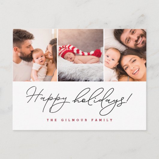 Cartes Pour Fêtes Annuelles Happy Holidays Handlett script multiple Photo (Devant)