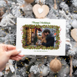 Cartes Pour Fêtes Annuelles Happy Holidays Holly Photo Christmas Card<br><div class="desc">C'est une carte Happy Holidays. Vous pouvez éteindre la photo et vous pouvez la changer pour dire Joyeux Noël.</div>