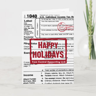 Cartes Pour Fêtes Annuelles Happy Holidays Income Tax Form 