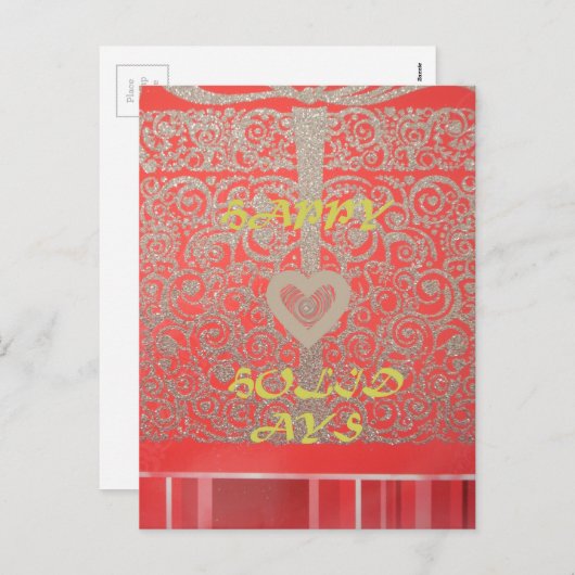 Cartes Pour Fêtes Annuelles Happy Holidays Parties scintillant rouge design co (Devant / Derrière)