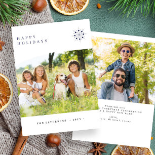 Cartes Pour Fêtes Annuelles Happy Holidays photo minimaliste de typographie mo