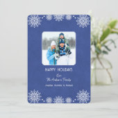 Cartes Pour Fêtes Annuelles Happy Holidays Photo Snowflake Appartement Holiday (Debout devant)