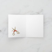 Cartes Pour Fêtes Annuelles Happy Holidays SALON Ciseaux dorés Coiffeur (Intérieur)