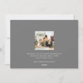 Cartes Pour Fêtes Annuelles Happy Holidays Script Grey 2 Multi Photo Collage (Dos)