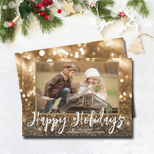 Cartes Pour Fêtes Annuelles Happy Holidays Sparkle Photo