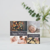 Cartes Pour Fêtes Annuelles Happy Holidays Téléphone script Photo collage (Debout devant)