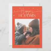 Cartes Pour Fêtes Annuelles Happy Holidays Typography Red Photo (Devant)