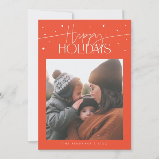 Cartes Pour Fêtes Annuelles Happy Holidays Typography Red Photo (Devant)