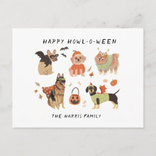 Cartes Pour Fêtes Annuelles Happy Howl-o-ween Chiens peints Halloween Food Lab
