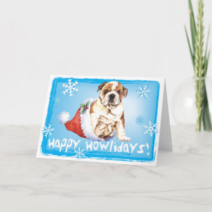 Cartes Pour Fêtes Annuelles Happy Howliday Bulldog