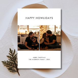 Cartes Pour Fêtes Annuelles Happy Howlidays 2 Couple Photo With Dog Christmas