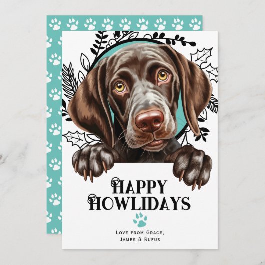 Cartes Pour Fêtes Annuelles Happy Howlidays Allemand Shorthborne Pointer