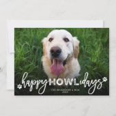 Cartes Pour Fêtes Annuelles Happy Howlidays Brush Script Amoureux des chiens P (Devant)