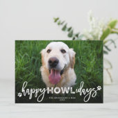 Cartes Pour Fêtes Annuelles Happy Howlidays Brush Script Amoureux des chiens P (Debout devant)