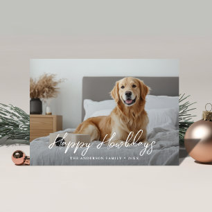 Cartes Pour Fêtes Annuelles Happy Howlidays Chien Photo Salutations