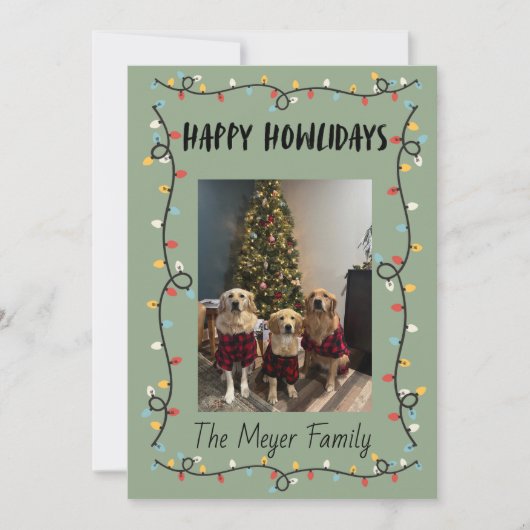 Cartes Pour Fêtes Annuelles Happy Howlidays Christmas Lights Card (Devant)