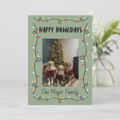 Cartes Pour Fêtes Annuelles Happy Howlidays Christmas Lights Card (Debout devant)
