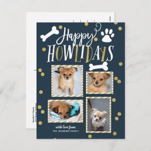 Cartes Pour Fêtes Annuelles Happy Howlidays Collage   Photo de Noël