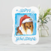 Cartes Pour Fêtes Annuelles Happy Howlidays Collie (Debout devant)