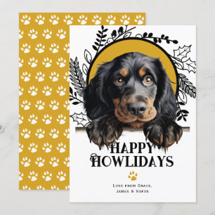 Cartes Pour Fêtes Annuelles Happy Howlidays Gordon Setter Dog