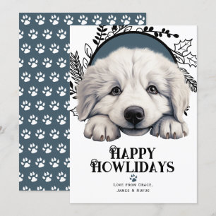 Cartes Pour Fêtes Annuelles Happy Howlidays grand pyrenees Chien