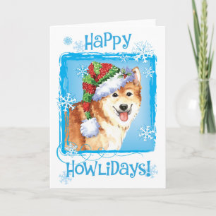 Cartes Pour Fêtes Annuelles Happy Howlidays Icelandic Sheepdog