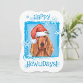 Cartes Pour Fêtes Annuelles Happy Howlidays Irish Setter (Debout devant)