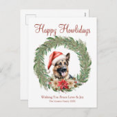 Cartes Pour Fêtes Annuelles Happy Howlidays mignon berger allemand chien (Devant / Derrière)