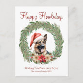 Cartes Pour Fêtes Annuelles Happy Howlidays mignon berger allemand chien (Devant)