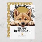 Cartes Pour Fêtes Annuelles Happy Howlidays Norwegian Buhund Dog (Devant / Derrière)