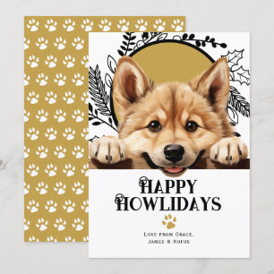 Cartes Pour Fêtes Annuelles Happy Howlidays Norwegian Buhund Dog