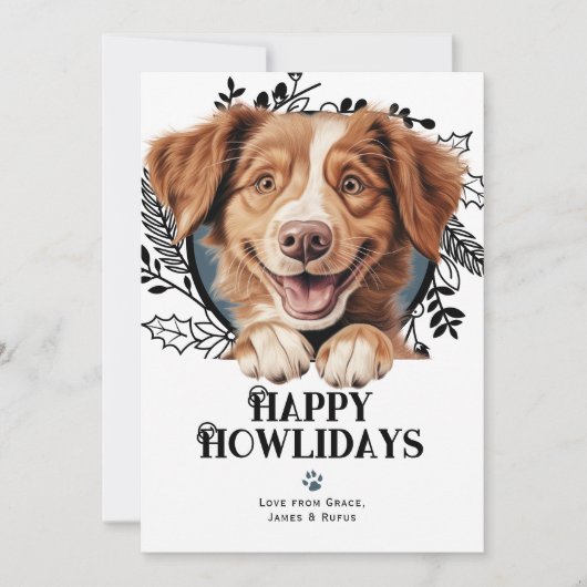 Cartes Pour Fêtes Annuelles Happy Howlidays Nova Scotia Duck Tolling Retriever (Devant)