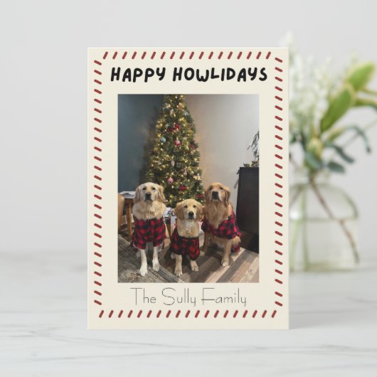 Cartes Pour Fêtes Annuelles Happy Howlidays Photo Card (Debout devant)