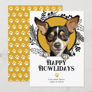 Cartes Pour Fêtes Annuelles Happy Howlidays Rat Terrier Chien