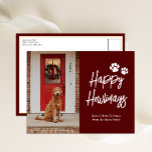 Cartes Pour Fêtes Annuelles Happy Howlidays Red Calligraphy Pet Photo<br><div class="desc">Bonne Howlidays Red Calligraphy Pet Photo Holiday Carte postale. Envoyez des voeux de vacances à vos proches avec cette carte de vacances moderne et festive. Tous les textes sont pré-arrangés pour que vous personnalisiez facilement et rapidement avec vos propres détails. Joyeuses fêtes !</div>