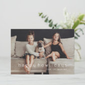Cartes Pour Fêtes Annuelles Happy Howlidays Terracotta Photo Pet (Debout devant)