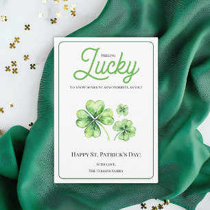 Cartes Pour Fêtes Annuelles Happy Jour de la Saint Patrick Vert Quatre Leaf Cl
