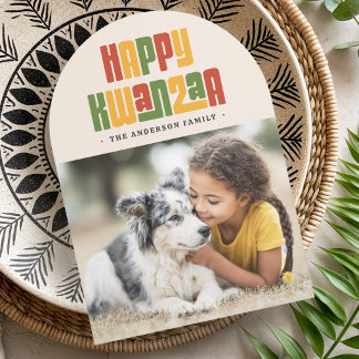 Cartes Pour Fêtes Annuelles Happy Kwanzaa red green yellow photo