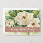 Cartes Pour Fêtes Annuelles Happy Mother's Day Floral Rose Gold Nom Script (Devant / Derrière)