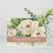 Cartes Pour Fêtes Annuelles Happy Mother's Day Floral Rose Gold Nom Script (Debout devant)