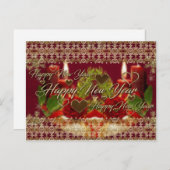 Cartes Pour Fêtes Annuelles Happy New Year Card (Devant / Derrière)