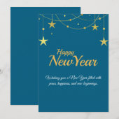 Cartes Pour Fêtes Annuelles Happy New Year Card | Modern Minimal Design (Devant / Derrière)