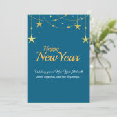 Cartes Pour Fêtes Annuelles Happy New Year Card | Modern Minimal Design (Debout devant)