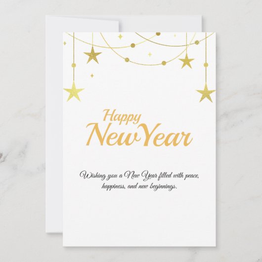 Cartes Pour Fêtes Annuelles Happy New Year Card | Modern Minimal Design (Devant)