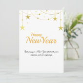 Cartes Pour Fêtes Annuelles Happy New Year Card | Modern Minimal Design (Debout devant)