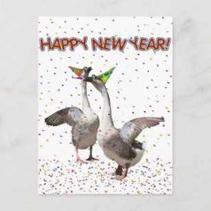 Cartes Pour Fêtes Annuelles Happy New Year from Partying Geese