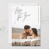 Cartes Pour Fêtes Annuelles Happy New Year Script 6-Photo Engaged Couples (Devant)