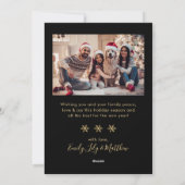 Cartes Pour Fêtes Annuelles Happy New Year Snowflake Black Gold Photo Collage  (Dos)